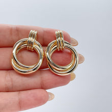 Load image into Gallery viewer, 18k Gold Filled Soft Twist Cylinder Stud Earring