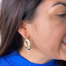 Load image into Gallery viewer, 18k Gold Filled Twisted Hoop Earrings: Thick Flat Hoops