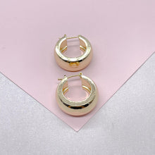 Load image into Gallery viewer, 18k Gold Filled Smooth Extra Wide Sharp-Edged Hoop Earring