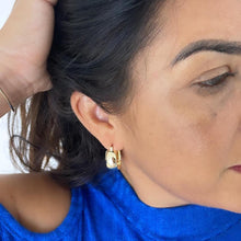 Load image into Gallery viewer, 18k Gold Filled Smooth Extra Wide Sharp-Edged Hoop Earring