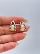 Load image into Gallery viewer, 18k Gold Filled Open Tear Drop Earring With Smooth Pearl Inside