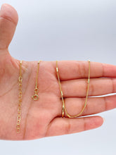 Load image into Gallery viewer, 18k Gold Filled Curb Chain Necklace: Dainty Interspaced Bar Design