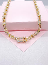 Load image into Gallery viewer, 18k Gold Filled Bone with CZ Pave Necklace and Bracelet
