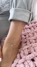 Load image into Gallery viewer, 18k Gold Filled Dainty Satellite Anklet featuring Blue Evil Eye Charm, Protection Jewelry