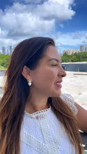 Load image into Gallery viewer, 18k Gold Filled CZ Pave Star and Faux Pearl Stud Earring Featuring StarFish