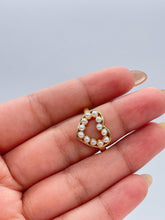 Load image into Gallery viewer, Adjustable 18k Gold Filled Pearl Heart Outline Ring