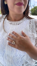 Load image into Gallery viewer, Adjustable 18k Gold Filled Pearl Heart Outline Ring