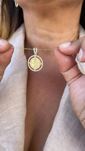 Load image into Gallery viewer, Sophisticated 18k Gold Filled St. Benedict Charmed Crowned With Micro CZ Stones