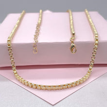 Load image into Gallery viewer, 18k Gold Filled Scored Texture XL Link 3mm Box Chain Necklace