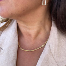 Load image into Gallery viewer, 18k Gold Filled Scored Texture XL Link 3mm Box Chain Necklace