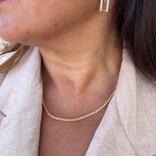 Load image into Gallery viewer, 18k Gold Filled Scored Texture XL Link 3mm Box Chain Necklace
