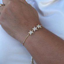 Load image into Gallery viewer, 18k Gold Filled 3 Pave Star Adjustable Bracelet