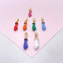 Load image into Gallery viewer, 18k Gold Filled 15mm Protection "Figa" Charm In Blue, Red, Black Or White Colors