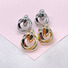 Load image into Gallery viewer, 18k Gold Filled Mini Doubled Layered Soft Angled Earrings