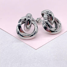 Load image into Gallery viewer, 18k Gold Filled Mini Doubled Layered Soft Angled Earrings