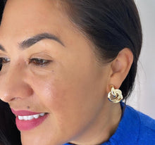 Load image into Gallery viewer, 18k Gold Filled Mini Doubled Layered Soft Angled Earrings