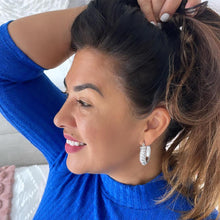 Load image into Gallery viewer, 18K GoldFilled Two Row Cuban Link Hoop Earrings With CZ Row