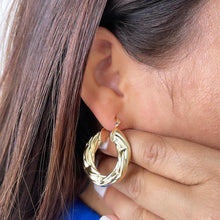 Load image into Gallery viewer, 18k Gold Filled Twisted 7mm Thick Hoop Earrings, Thick and Flat Hoop