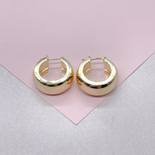 Load image into Gallery viewer, 18k Gold Filled Smooth Extra Wide Sharp-Edged Hoop Earring