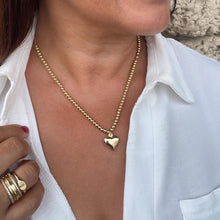 Load image into Gallery viewer, 18k Gold Filled 4mm Beaded Choker With Heart Center