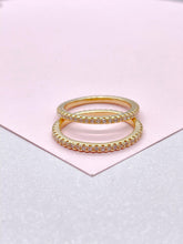 Load image into Gallery viewer, 18k Gold Filled Eternity Ring: Dainty CZ Pave Stackable Band