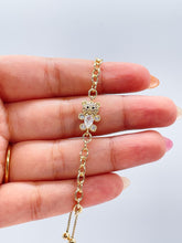 Load image into Gallery viewer, 18k Gold Filled Adjustable Curb Link Bracelet With CZ Teddy Bear Center