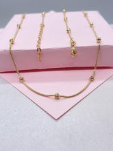 Load image into Gallery viewer, 18k Gold Filled 1mm Satellite Snake Chain with Hollow Beads Attached