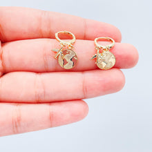 Load image into Gallery viewer, 18k Gold Filled World Map Medallion Set, Airplane earrings, travel gift