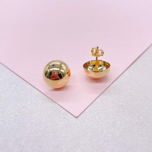 Load image into Gallery viewer, 18k Gold Filled 12mm Half- Ball Stud Earring