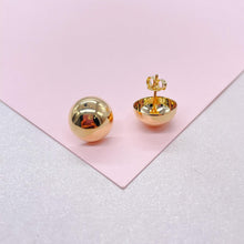 Load image into Gallery viewer, 18k Gold Filled 12mm Half- Ball Stud Earring