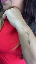 Load image into Gallery viewer, 18k Gold Filled Dainty Rosary Bracelet Our Saint Benedict With Victorian Crucifix Detail