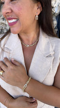 Load image into Gallery viewer, 18k Gold Filled Bone with CZ Pave Necklace and Bracelet