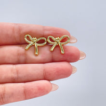 Load image into Gallery viewer, 18k Gold Filled Plain Smooth Bow Studs, Available in 2 Styles