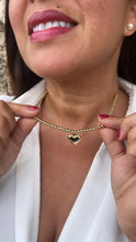 Load image into Gallery viewer, 18k Gold Filled 4mm Beaded Choker With Heart Center