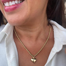 Load image into Gallery viewer, 18k Gold Filled 4mm Beaded Choker With Heart Center
