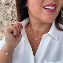 Load image into Gallery viewer, 18k Gold Filled Cuban Link Chain with Synthetic Pearl Choker And Bracelet