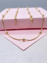 Load image into Gallery viewer, 18k Gold Filled 1mm Satellite Snake Chain with Hollow Beads Attached