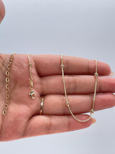 Load image into Gallery viewer, 18k Gold Filled 1mm Satellite Snake Chain with Hollow Beads Attached