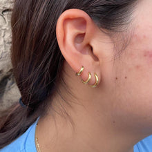 Load image into Gallery viewer, 18k Gold Filled Set of 3 Huggie Hoops