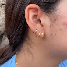 Load image into Gallery viewer, 18k Gold Filled Set of 3 Huggie Hoops, Trio Earrings