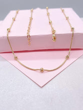 Load image into Gallery viewer, 18k Gold Filled 1mm Satellite Snake Chain with Hollow Beads Attached