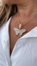 Load image into Gallery viewer, 18k Gold Filled CZ Pave Large Butterfly Pendant
