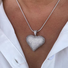 Load image into Gallery viewer, 18k Gold Filled CZ Pave Large Puffy Heart Charm Pendant