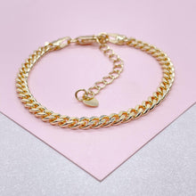 Load image into Gallery viewer, 18k Gold Filled Cuban Link Bracelet: 4mm Curb Chain