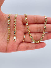 Load image into Gallery viewer, 18k Gold Filled 4mm Cuban Link Chain, Miami Cuban Available Necklace and Bracelet, Gold Curb Chain And Jewelry Making Supplies