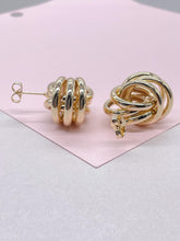 Load image into Gallery viewer, 18k Gold Filled XL Multi-Rowed Knot Stud Earring, Maxi- Jewlery