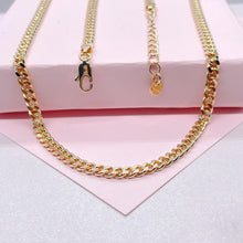 Load image into Gallery viewer, 18k Gold Filled 4mm Cuban Link Chain, Miami Cuban Available Necklace and Bracelet, Gold Curb Chain And Jewelry Making Supplies