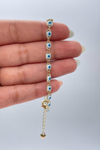 Load image into Gallery viewer, 18k Gold Filled Colorful Evil Eye Bracelet