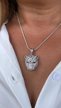 Load image into Gallery viewer, 18k Gold Filled Micro Pavê Zirconia Panther Head With Emerald Green Eyes