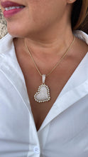 Load image into Gallery viewer, 18k Gold Filled CZ Pave Heart Charm Pendant: 57mm